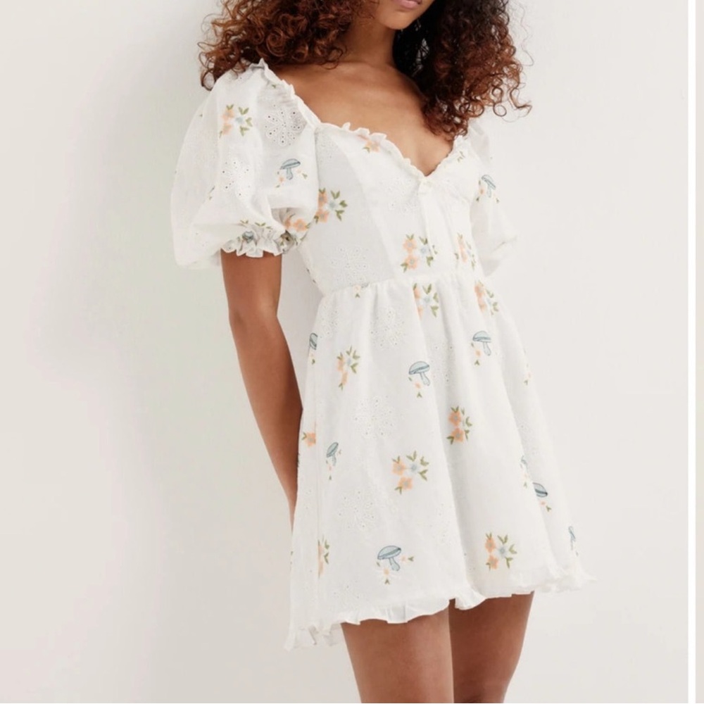 Lovers and Friends Yolanda Puff Sleeve Dress with mushrooms